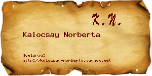 Kalocsay Norberta névjegykártya